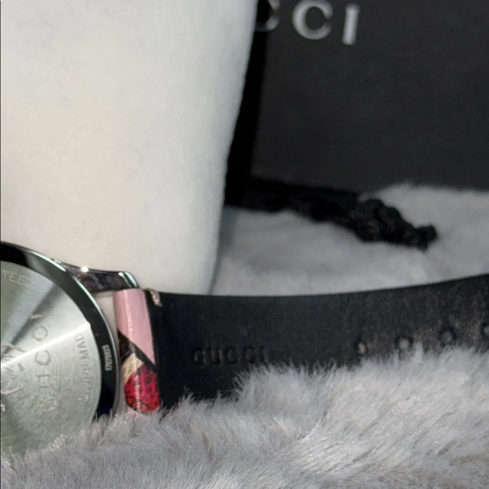 Gucci Pink and Black Luxury Watch